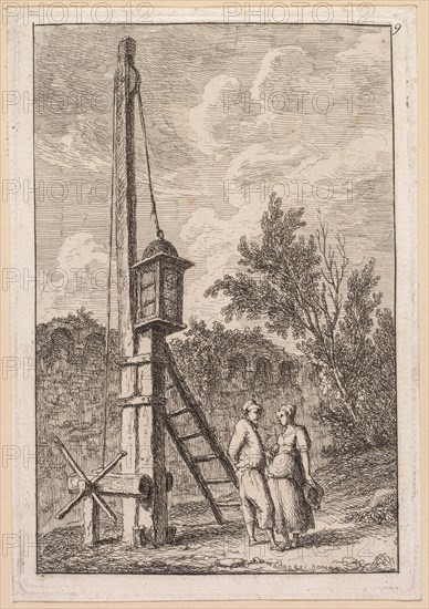 Les Soirées de Rome: Le Poteau, 1763-1764. Creator: Hubert Robert (French, 1733-1808).