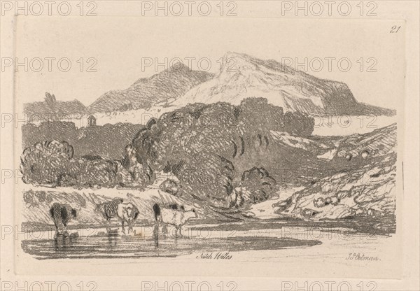 Liber Studiorum: Plate 21, View in North Wales, 1838. Creator: John Sell Cotman (British, 1782-1842).