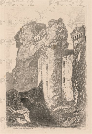 Liber Studiorum: Plate 24, Ragland Castle, Monmouthshire, 1838. Creator: John Sell Cotman (British, 1782-1842).