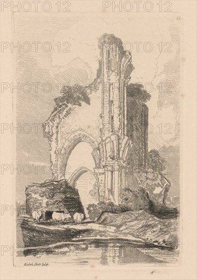 Liber Studiorum: Plate 35, Wenlock Priory, Salop, 1838. Creator: John Sell Cotman (British, 1782-1842).