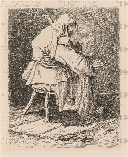 Liber Studiorum: Plate 44, Sketch after Rembrandt, 1838. Creator: John Sell Cotman (British, 1782-1842).