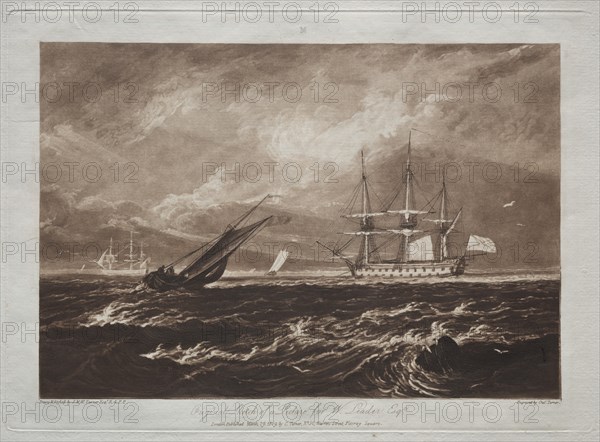 Liber Studiorum: The Leader Sea-piece. Creator: Joseph Mallord William Turner (British, 1775-1851).