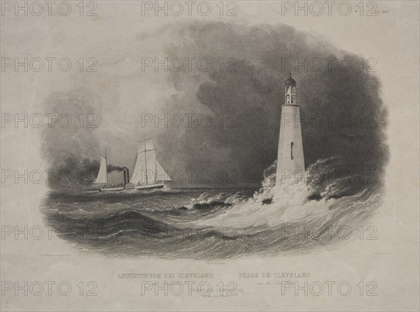 Lighthouse in Cleveland, Ohio, on Lake Erie. Creator: Pierre Eugène I Aubert (French, 1789-1847).