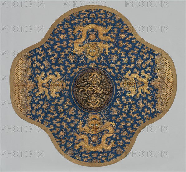Lobed Square Table Cover, 1800s. Creator: Unknown.