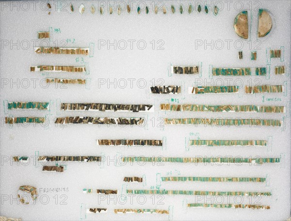 Loose Beads and Two Terminals, 1980-1801 BC. Creator: Unknown.