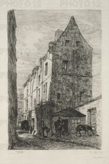 Maison dite de la Reine Blanche, Rue de Marmousets. Creator: Alfred Alexandre Delauney (French, 1830-1894).