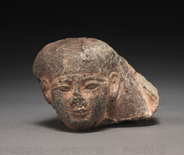 Male Head, perhaps from a Pair Statue, 1401-1391 BC. Creator: Unknown.