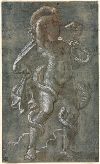 Man Entwined by Two Snakes, c. 1527. Creator: Giovanni Antonio da Pordenone (Italian, 1483/84-1539), attributed to.