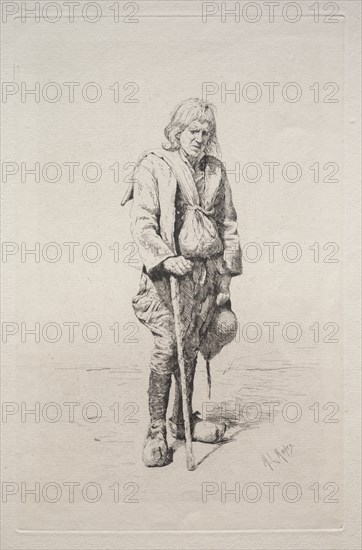 Man with Walking Stick. Creator: Mortimer Menpes (British, 1860-1938).
