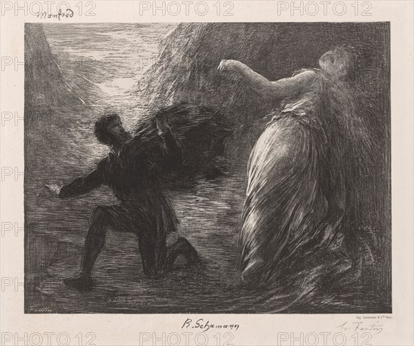 Manfred and Astarté, 1879. Creator: Henri Fantin-Latour (French, 1836-1904).