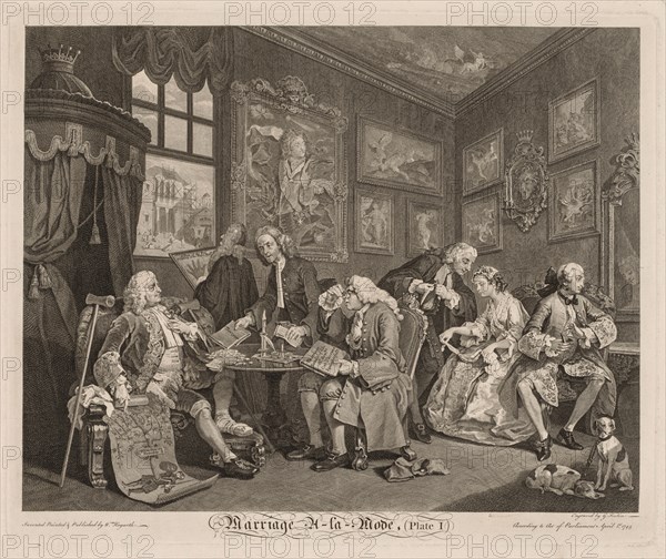 Marriage à la Mode: The Contract, 1745. Creator: William Hogarth (British, 1697-1764).