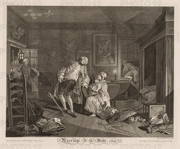 Marriage à la Mode: The Death of the Earl, 1745. Creator: William Hogarth (British, 1697-1764).