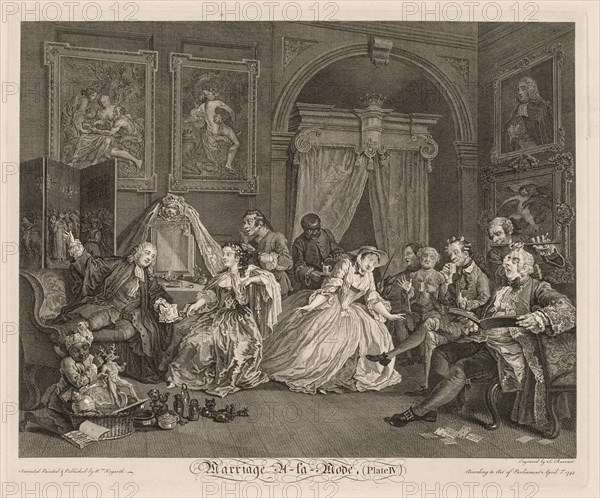 Marriage à la Mode: The Toilet Scene, 1745. Creator: William Hogarth (British, 1697-1764).