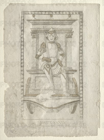 Mars (from the Tarocchi, series A: Firmaments of the Universe, #45), before 1467. Creator: Master of the E-Series Tarocchi (Italian, 15th century).