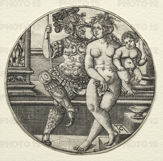 Mars, Venus, and Cupid, 1520s. Creator: Allaert Claesz (Netherlandish, fl. 1508-1534).