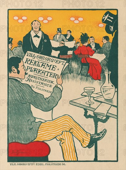 Masters of the Poster: Poster for Exhibition of Artistic Posters of Wilhelm Söborg , c. 1895. Creator: Paul Gustav Fischer (Danish, 1860-1934); Soborg, Copenhagen.