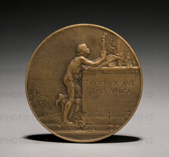 Medal (reverse), 1800s. Creator: Jules Dupré (French, 1811-1889).