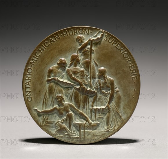 Medal: Ontario Sends Greetings to the Sea (reverse), 1800s-1900s. Creator: Lorado Taft (American, 1860-1936).