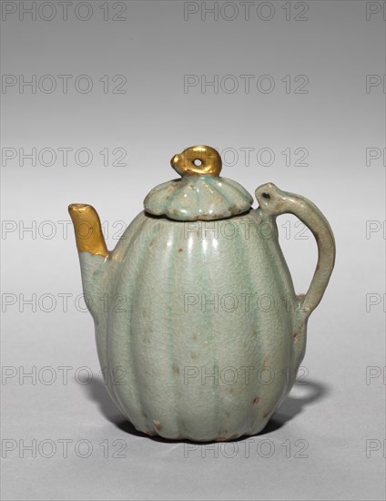 Melon-shaped Wine Ewer, 1100s-1200s. Creator: Unknown.