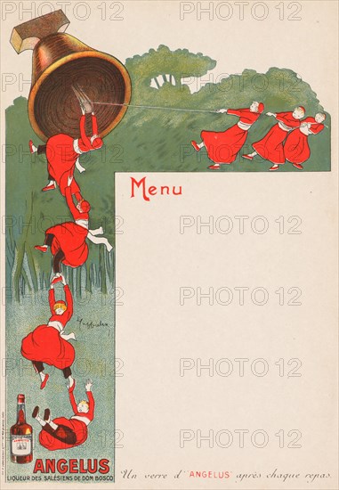 Cappiello, menu illustré pour la liqueur Angélus, 1911