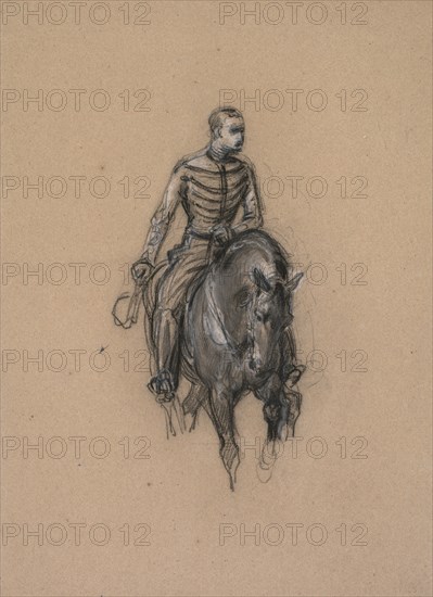 Militaire a cheval (Soldier on Horseback), c. 1860. Creator: Isidore Pils (French, 1813/15-1875).