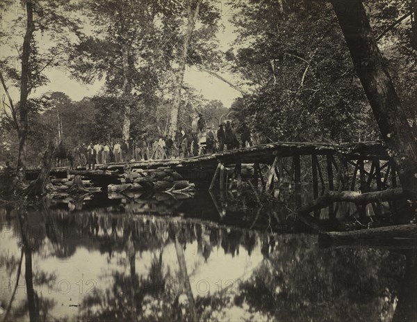 Military Bridge, Across the Chickahominy, Virginia, 1862. Creator: David B. Woodbury (American, 1866).