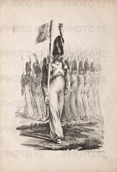 Military Costumes: Carabiners Sargent, General Guide , 1817-1818. Creator: Nicolas Toussaint Charlet (French, 1792-1845).