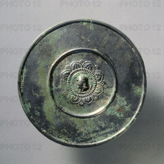 Mirror of Tortoise Knob and Lotus Pattern, early 7th Century - early 10th Century. Creator: Unknown.