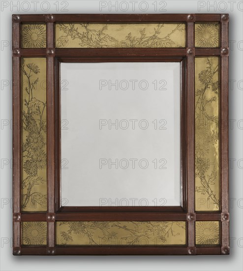 Mirror with Ornamented Frame, 1886. Creator: M. Louise McLaughlin (American, 1847-1939).