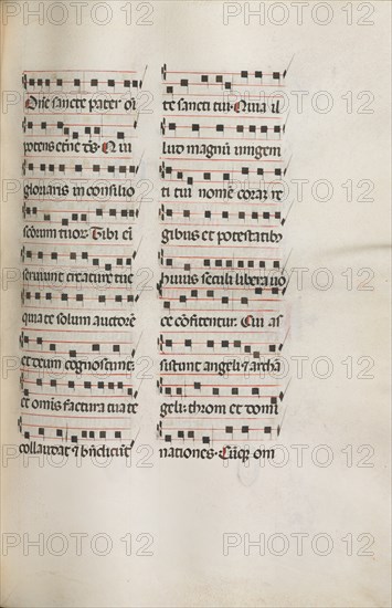 Missale: Fol. 112: contains some music as part of Palm Sunday liturgy, 1469. Creator: Bartolommeo Caporali (Italian, c. 1420-1503).