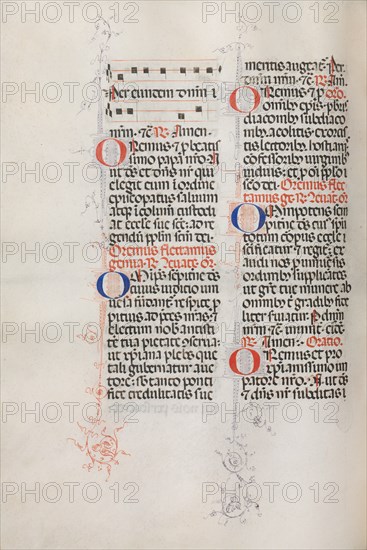 Missale: Fol. 146v: Music for various prayers..., 1469. Creator: Bartolommeo Caporali (Italian, c. 1420-1503).