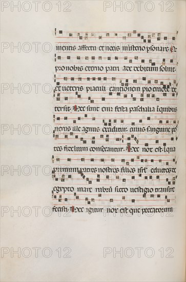 Missale: Fol. 154v: Music for "Exultet", 1469. Creator: Bartolommeo Caporali (Italian, c. 1420-1503).