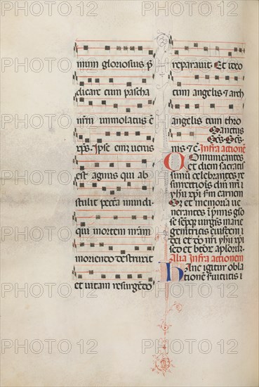 Missale: Fol. 179v: Music for various ordinary prayers, 1469. Creator: Bartolommeo Caporali (Italian, c. 1420-1503).