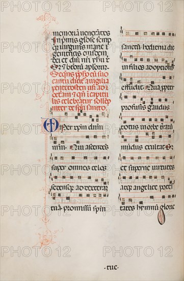 Missale: Fol. 180v: Music for various ordinary prayers, 1469. Creator: Bartolommeo Caporali (Italian, c. 1420-1503).