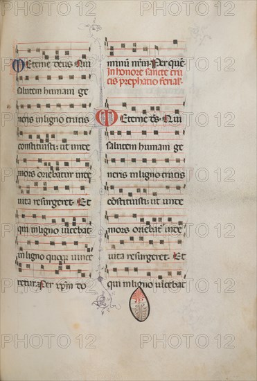 Missale: Fol. 182: Music for various ordinary prayers, 1469. Creator: Bartolommeo Caporali (Italian, c. 1420-1503).