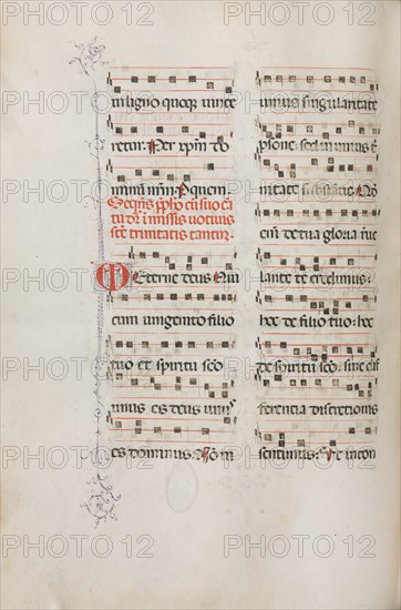 Missale: Fol. 182v: Music for various ordinary prayers, 1469. Creator: Bartolommeo Caporali (Italian, c. 1420-1503).