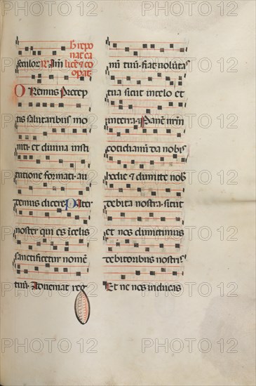 Missale: Fol. 189: Music for various prayers, 1469. Creator: Bartolommeo Caporali (Italian, c. 1420-1503).