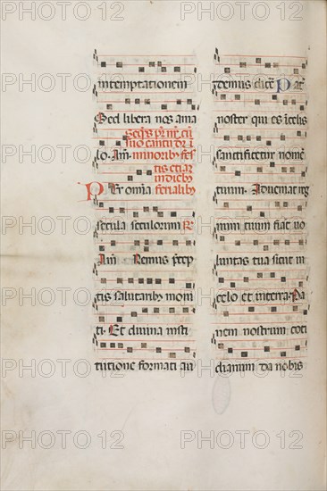Missale: Fol. 189v: Music for various prayers, 1469. Creator: Bartolommeo Caporali (Italian, c. 1420-1503).