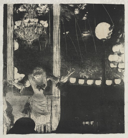 Mlle Bécat at the Café des Ambassadeurs, 1877-1878. Creator: Edgar Degas (French, 1834-1917).