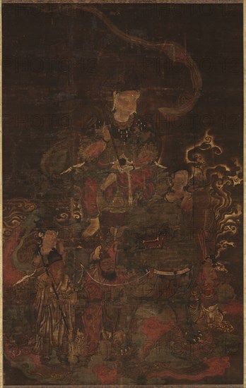 Monju and Attendants, 1200s. Creator: Unknown.