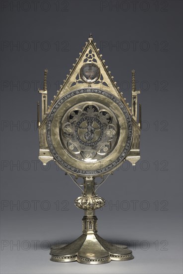 Monstrance with the "Paten of Saint Bernward", c. 1180-1190. Creator: Saint Oswald Reliquary Workshop (German).