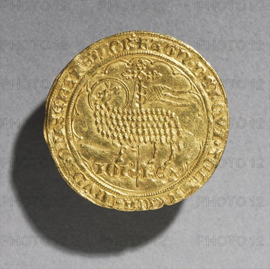 Mouton dOr of King Jean le Bon of France, 1350-1364 (obverse), 1350-1364. Creator: Unknown.