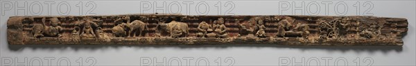 Narrative Frieze: Life of a Hermit in Forest Retreat Architrave from a Jain Temple, 1500s-1600s. Creator: Unknown.