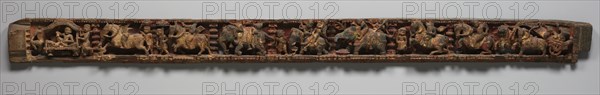 Narrative Frieze: Procession with Dignitary in a Palanquin Architrave from a Jain Temple, 1500s-1600 Creator: Unknown.