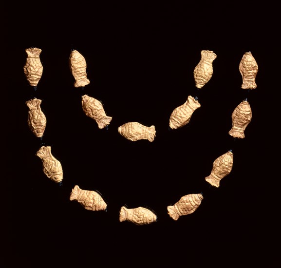 Necklace Beads in the Form of Fish, 185-72 BC. Creator: Unknown.