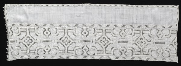 Needlepoint (Cutwork) and Bobbin Lace Panel, late 16th century. Creator: Unknown.