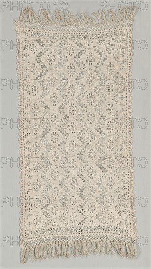 Needlepoint (Cutwork) and Bobbin Lace Table Cover, 16th-17th century. Creator: Unknown.