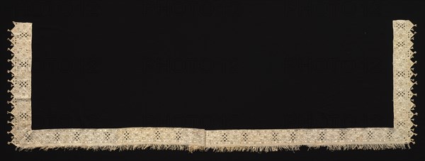 Needlepoint (Cutwork) Lace Edging for Sheet, 17th-18th century. Creator: Unknown.
