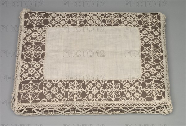 Needlepoint (Reticella) and Bobbin Lace Pillow Case, 17th century. Creator: Unknown.