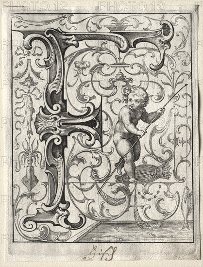 New ABC Booklet: F, 1627. Creator: Lucas Kilian (German, 1579-1637).